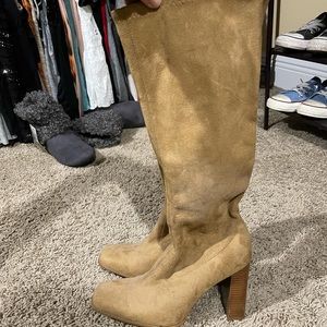 Dark tan zip up boots